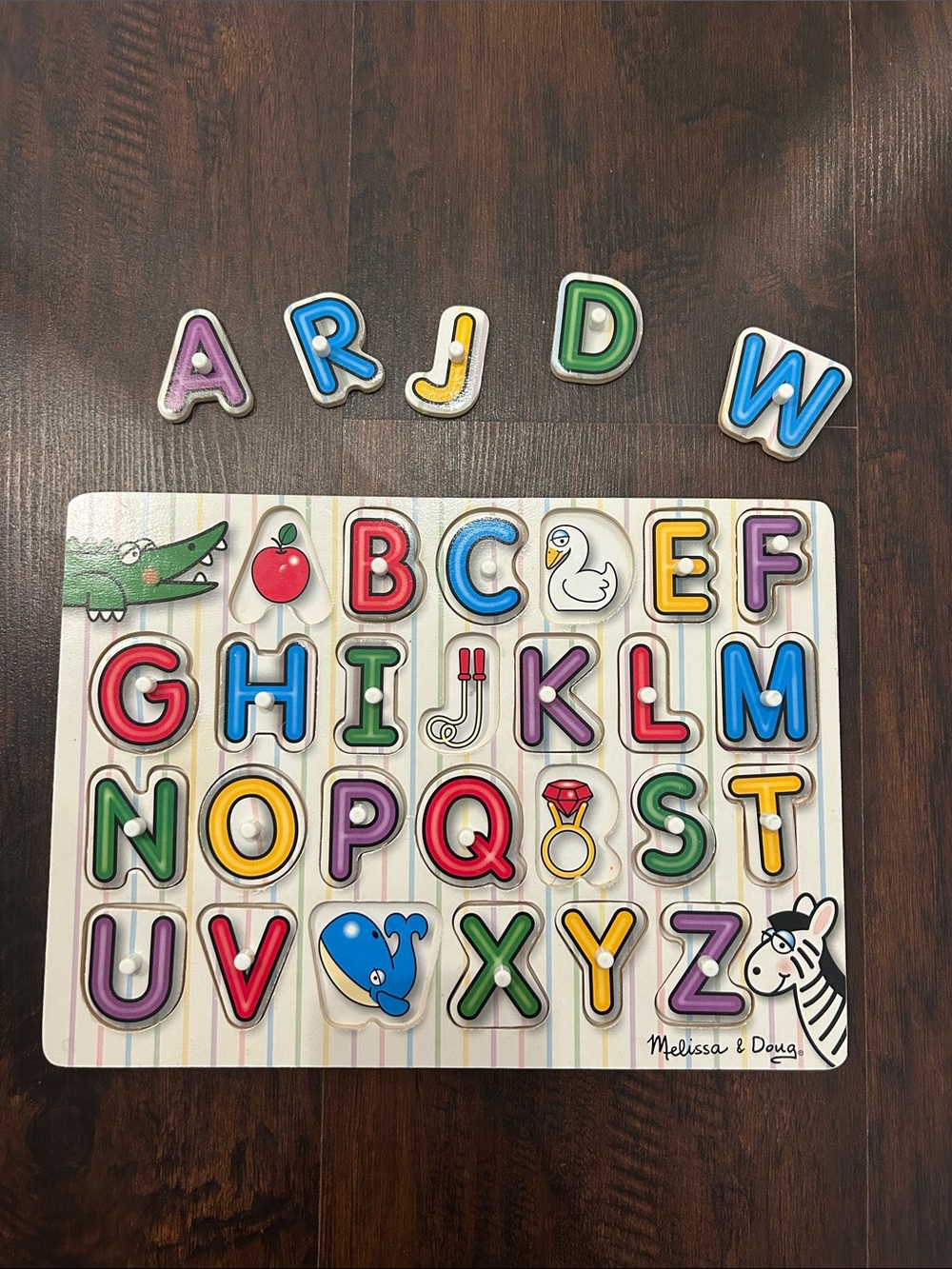 Melissa & Doug Alphabet & Number Lift and See Peg Puzzles - Picture 2 of 5
